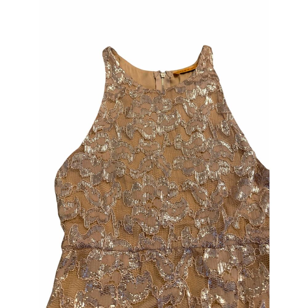 NWT Alice + Olivia Champagne Lace Cocktail Dress - Size 6 - Picture 9 of 16